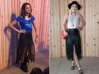 Sophia Abrahão e Agatha Moreira usam saias iguais no Lollapalooza