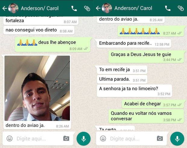 Mensagens de Anderson para mãe de Ana Carolina Vieira - 05 (Foto: Arquivo Pessoal)