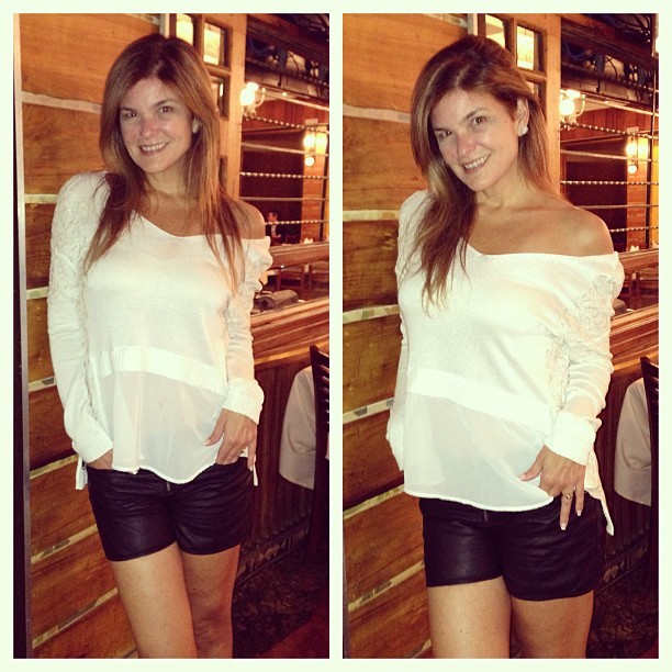 Cristiana Oliveira em restaurante no Rio (Foto: Instagram/ Reprodução)