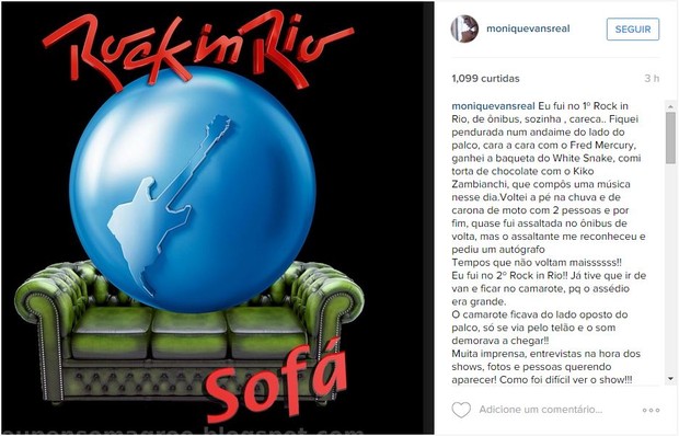 Monique Evans fala sobre Rock in Rio (Foto: Instagram / Reprodução)