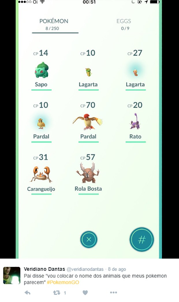 Nomes dos Pokemons!