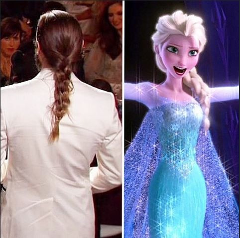 Penteado de Jared Leto é comparado com a princesa do filme Frozen  (Foto: Reprodução do Instagram)