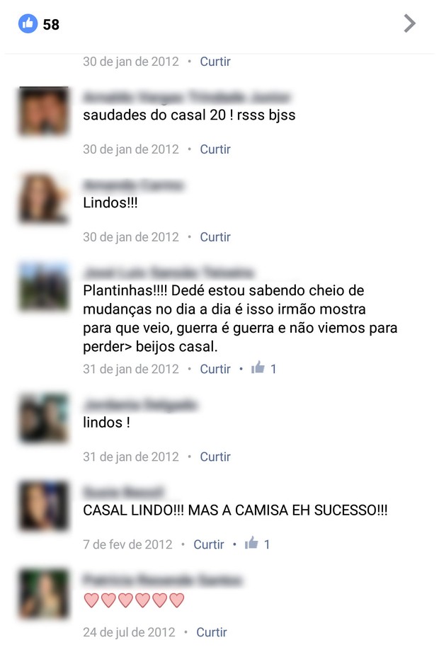 Comentários em foto de Manuella Vieira (Foto: Facebook / Reprodução)