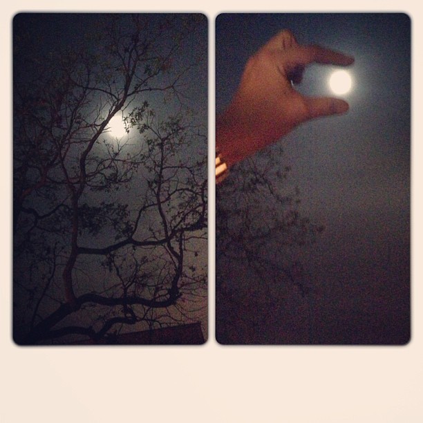 O humorista Ceará também fez imagens curiosas com a lua cheia (Foto: Reprodução/Instagram)