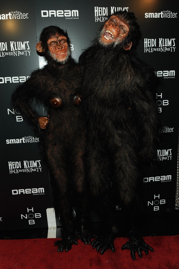 Heidi Klum e Seal vão fantasiados de macacos a festa de Halloween (Foto: Getty Images/ Agência)