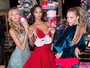 Lais Ribeiro usa vestido vermelho sexy no Natal da Victoria's Secret 