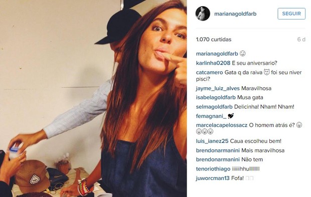 Seguidores de Mariana Goldfarb comentam sobre Cauã Reymond (Foto: Instagram / Reprodução)