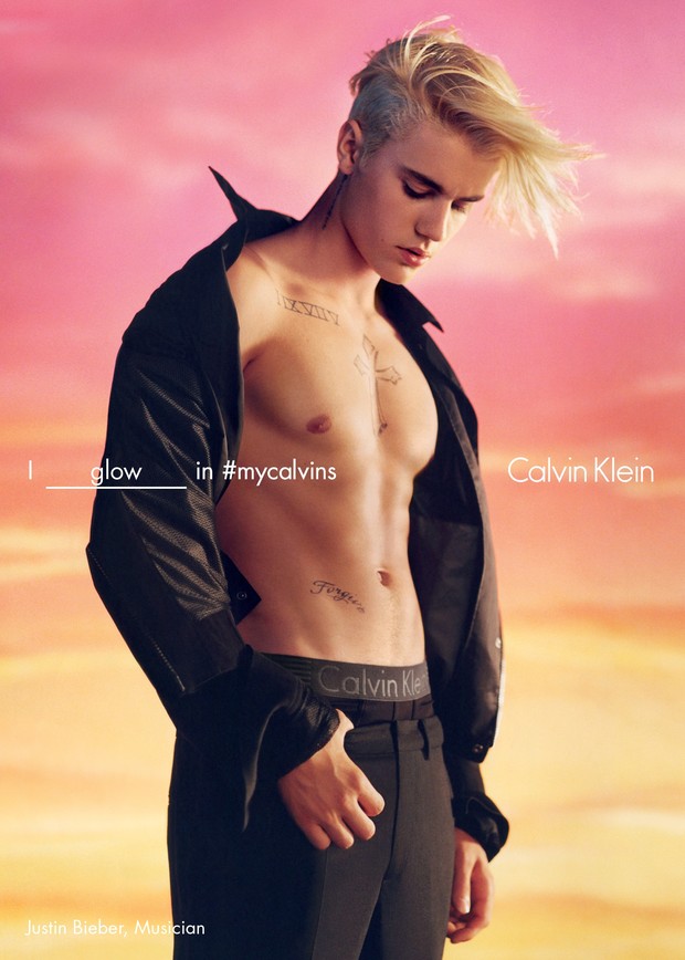 Justin Bieber na campanha da Calvin Klein (Foto: Divulgação)
