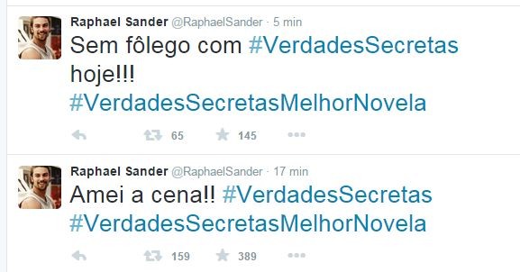 Raphael Sander comenta &quot;Verdades Secretas&quot; (Foto: Reprodução/Twitter)