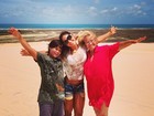 Mayra Cardi publica foto em Fortaleza ao lado do filho e da avó