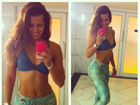 Renata Santos faz selfie de top: 'Projeto ficar sequinha'