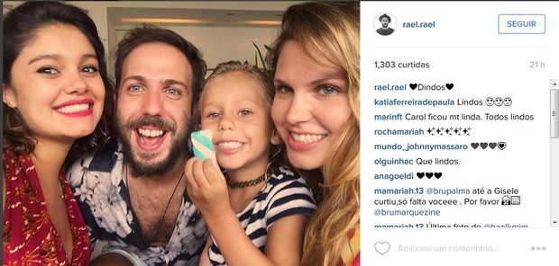 Sophie Charlotte com o padrindo e a madrinha de Otto, seu filho com Daniel de Oliveira (Foto: Reprodução/Instagram)