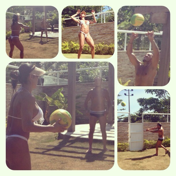 Gracyanne e Belo jogam vôlei (Foto: Reprodução/Instagram)