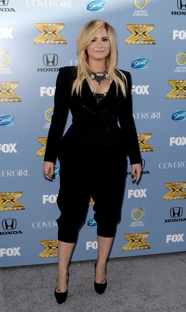 Demi Lovato em evento para promover a terceira temporada do ‘The X Factor’ em Los Angeles, nos Estados Unidos (Foto: Kevin Winter/ Getty Images/ AFP)