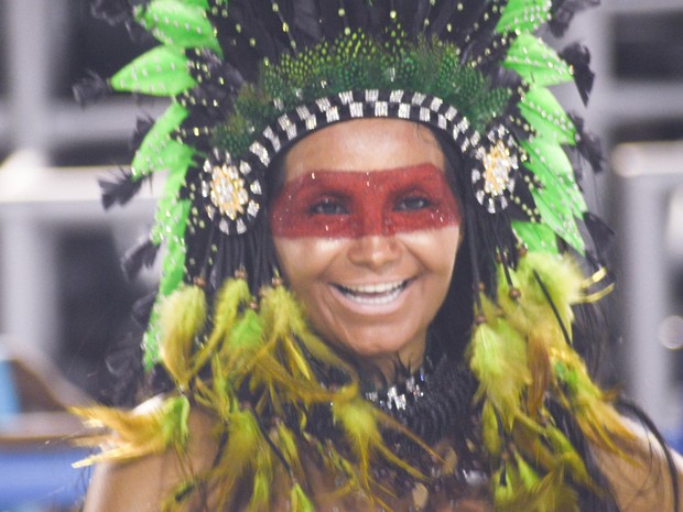 Shayene Cesário em ensaio da Rocinha na Marquês de Sapucaí, no Centro do Rio (Foto: Luiz Gomes/ Divulgação)