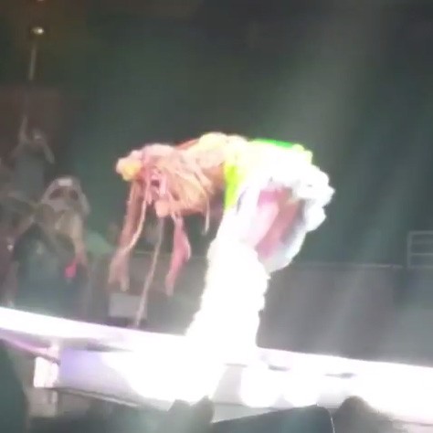 Lady Gaga vomita no palco (Foto: Youtube / Reprodução)