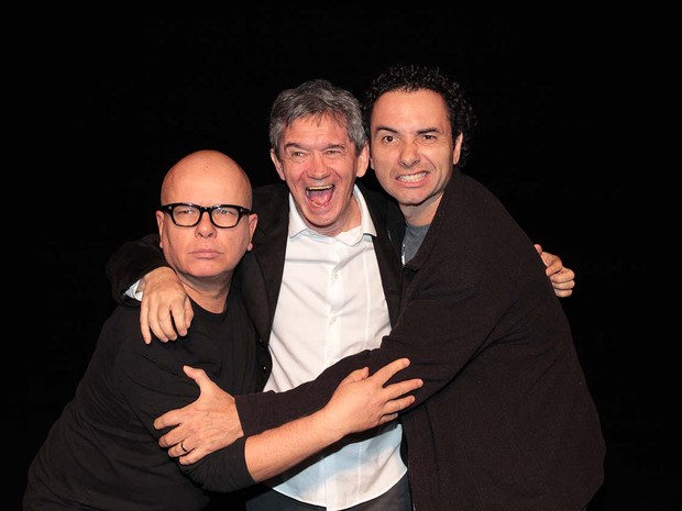 Marcelo Tas, Serginho Groisman e Marco Luque em teatro em São Paulo (Foto: Orlando Oliveira/ Ag. News)