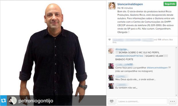 Bianca Rinaldi faz campanha na internet (Foto: Reprodução/ Instagram)