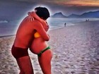 Bárbara Borges exibe barrigão da gravidez em foto de biquíni 