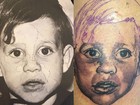 Ex-BBB Antônio faz tatuagem do rosto dele e do irmão na coxa