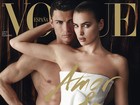 Cristiano Ronaldo posa nu para capa de revista ao lado da namorada