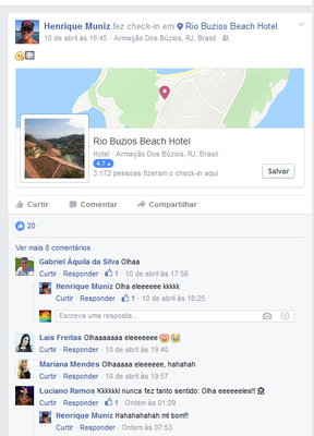 Amigos brincam com Henrique Muniz citando bordão de Ana Paula (Foto: Reprodução/Facebook)