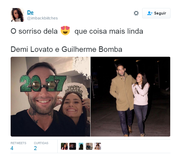 Fãs torcem por namoro entre Demi Lovato e atleta brasileiro  (Foto: Reprodução / Twitter)