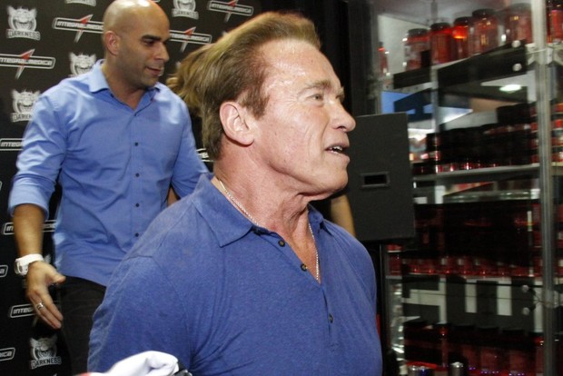 Arnold Schwarzenegger durante o Arnold Classic Brasil 2016 (Foto: AgNews)