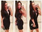 Carla Diaz exibe curvas com vestido justo: 'Pretinho básico'