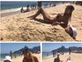Ticiane Pinheiro exibe corpão em praia com Rafa Justus 'enterrada' na areia