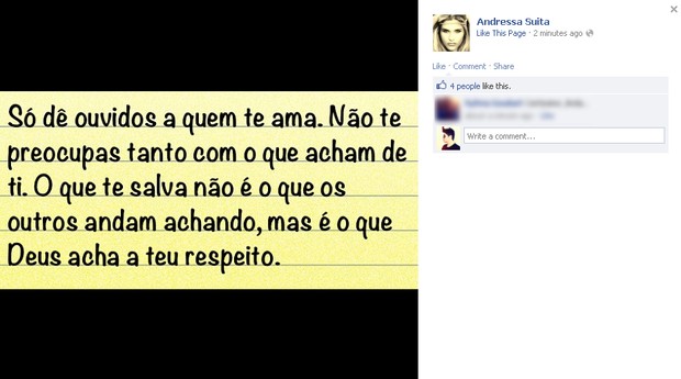 Andressa Suita, namorada do Gusttavo Lima (Foto: Facebook/Reprodução)