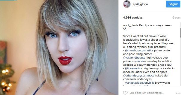 April Glória, sósia de Taylor Swift  (Foto: Instagram / Reprodução)