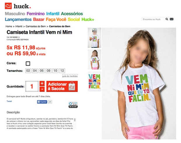 Camiseta causa polêmica na internet (Foto: Reprodução/Facebook)