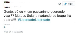 Internautas comentam cena de Mateus Solano no riacho (Foto: Reprodução/Twitter)