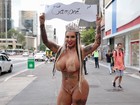 Sabrina Boing Boing paga promessa e fica nua em plena Avenida Paulista