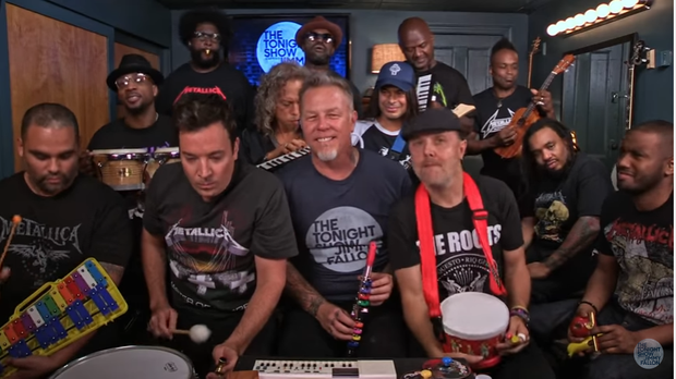 Metallica no The Tonight Show com Jimmy Fallon (Foto: Reprodução/Youtube)