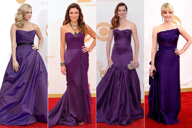 Tendências de moda no Emmy - Carrie Underwood, Tea Andrews, Alyson Hannigan e Melissa Rauch (Foto: AFP / Agência)