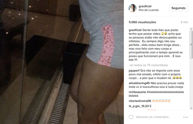Gracyanne posta vídeo pra mostrar que imagem com cinturinha não foi manipulada (Foto: Reprodução/Instagram)