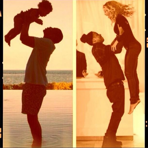 Beyoncé com Jay Z e a filha Blue Ivy (Foto: Instagram/Reprodução)
