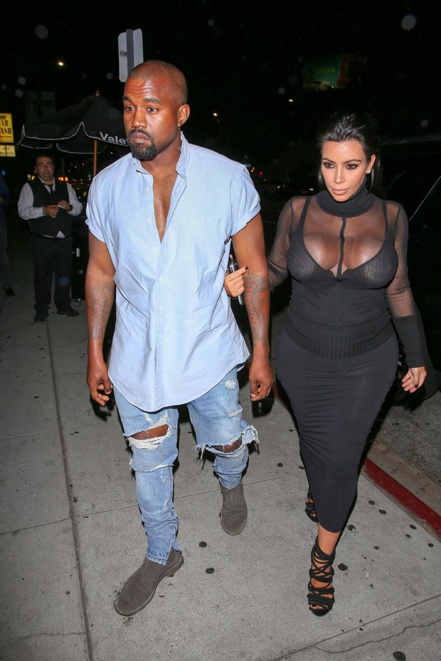 Kanye West e Kim Kardashian (Foto: AKM)