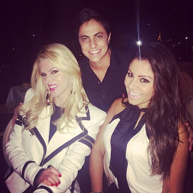 Val Marchiori e Thammy Miranda e a namorada, Andressa Ferreira, em festa em São Paulo (Foto: Instagram/ Reprodução)