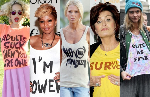 Moda - Famosas usam camisetas com frases (Foto: Agência Getty Images)