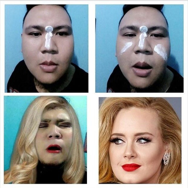 Make up transformation - Adele (Foto: Twitter/Reprodução)