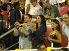 José Loreto e Débora Nascimento assistem a torneio de tênis no Rio