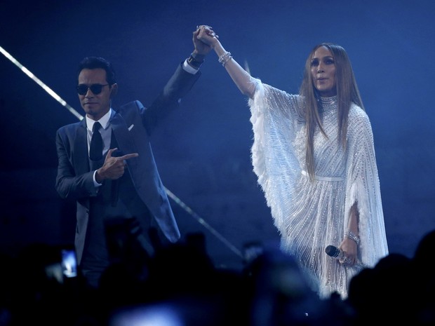 Jennifer Lopez e Marc Anthony em prêmio de música em Las Vegas, nos Estados Unidos (Foto: Mario Anzuoni/ Reuters)