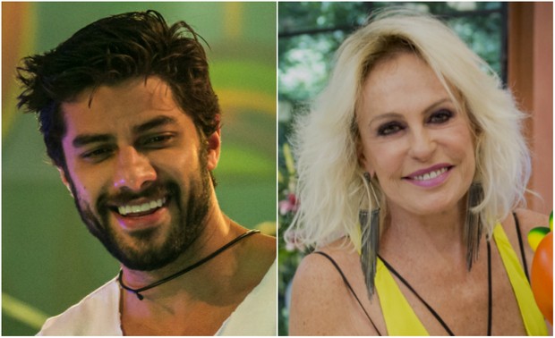 O ex-BBB Renan e a apresentadora Ana Maria Braga são fãs das lentes de contato nos dentes (Foto: Paulo Belote/João Cotta/TV Globo/Divulgação)