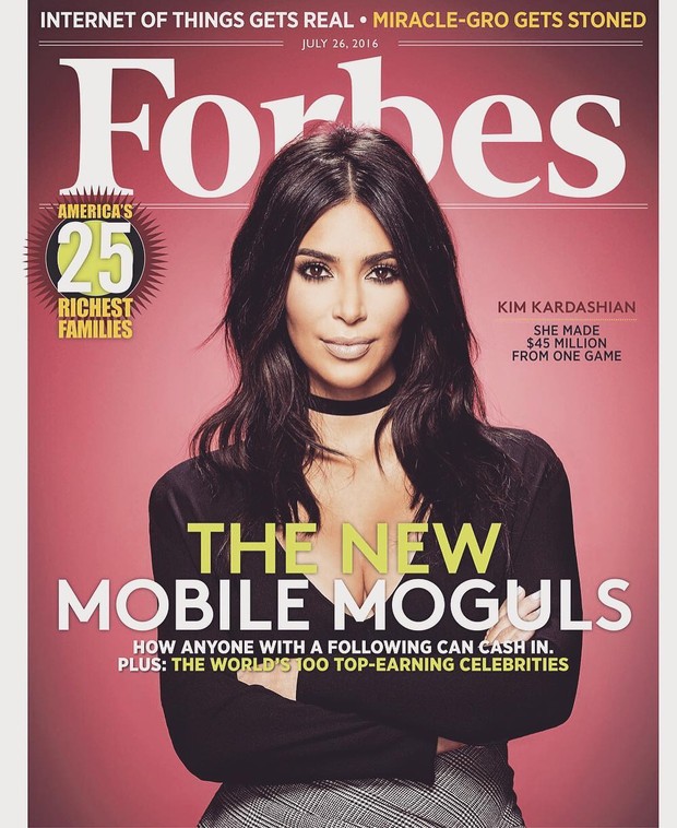Kim Kardashian é capa da Forbes (Foto: Reprodução / Instagram)