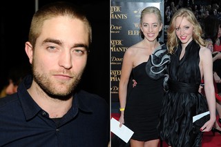 Robert Pattinson e as irmãs Victoria e Lizzy (Foto: Getty Images)
