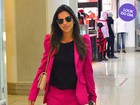 Look do dia: Mariana Rios usa terninho rosa-choque no Rio