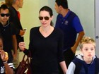 Shiloh, filha de Brad Pitt e Angelina Jolie, aparece com cabelo curtinho